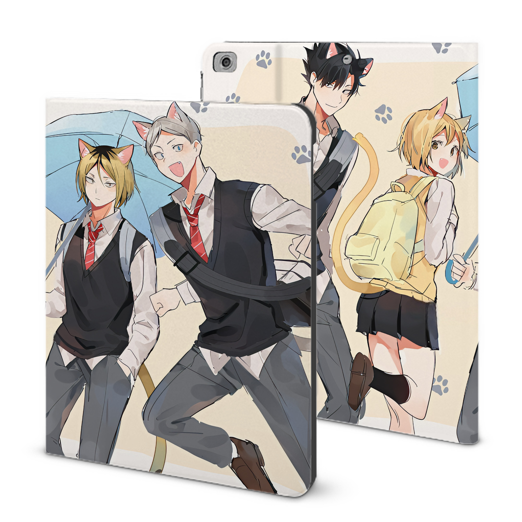 （画像用） ハイキュー!! Haikyu!! IPad ケース ブック型 PUレザー TPU 耐衝撃 軽量 薄型 ペン収納なし 全面保護 IPad 各モデル対応